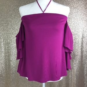 White House Black Market Ruffle Top NWT